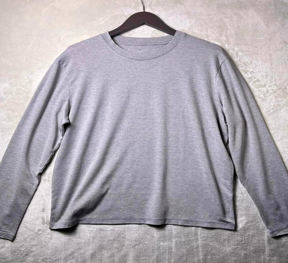 Alo Conquer Reform Soft Crewneck T-Shirt Men's L Heathered Gray Luxe Performance